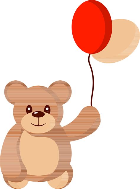 Illustration Of Cute Teddy Bear Holding Balloons Icon. 24457329 Vector ...