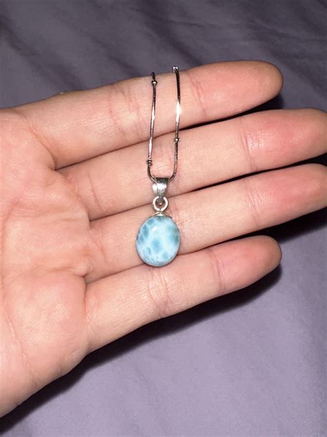 My new larimar necklace!!! So much love, and also am curious to see how it fades with daily wear ...