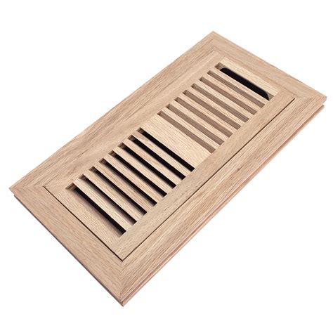 Razo Red Oak Wood Flush Mount Floor Register, 4x10 Inch with Damper ...