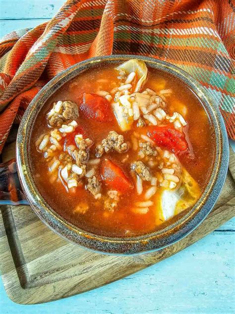 Crock Pot Cabbage Roll Soup - Little Frugal Homestead