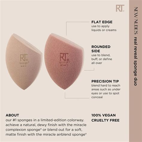 Real Techniques New Nudes Real Reveal Sponge Duo | Boozyshop!
