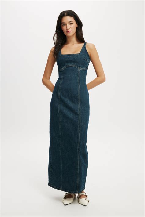 Cotton On Women - Sloan Denim Maxi Dress - Mistic blue | Denim maxi ...