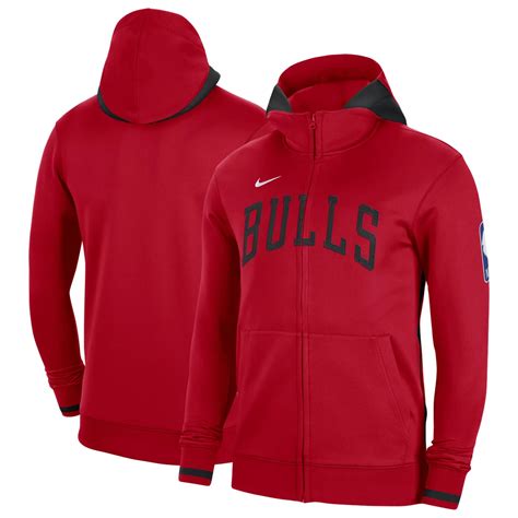 Nike Chicago Bulls Authentic Showtime Performance Full-Zip Hoodie | Academy