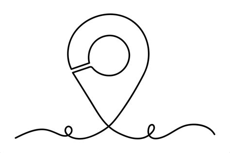 continuous one line google map point route directions and location outline line art illustration ...