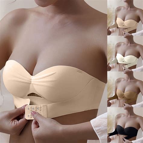 Utoimkio Strapless Bras for Women Wireless Bandeau Bra Wireless Tube ...