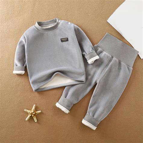ATOGUTA Kids Thermal Underwear Set Warm Fleece Kids Long Johns Sets ...