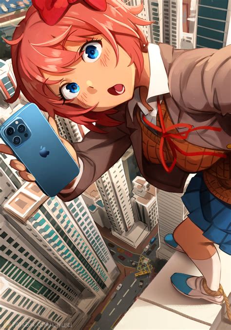 sayori (doki doki literature club) drawn by khyle. | Danbooru