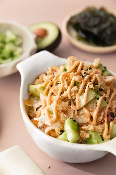 10 Minute Crunchy Shrimp Sushi Bowl - Easy Dinner!