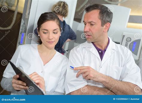 Doctor and Nurse Preparing Patient Mammography Stock Photo - Image of breast, scan: 132200664