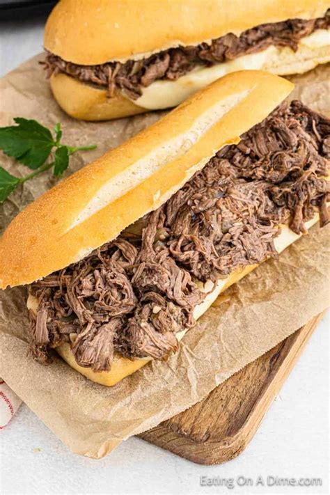 Shredded Beef Sandwiches Quick and Easy - Eatingonadime.com