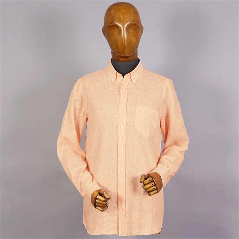 None Of The Above Linen Shirt - White/Orange - NOTALIN-85