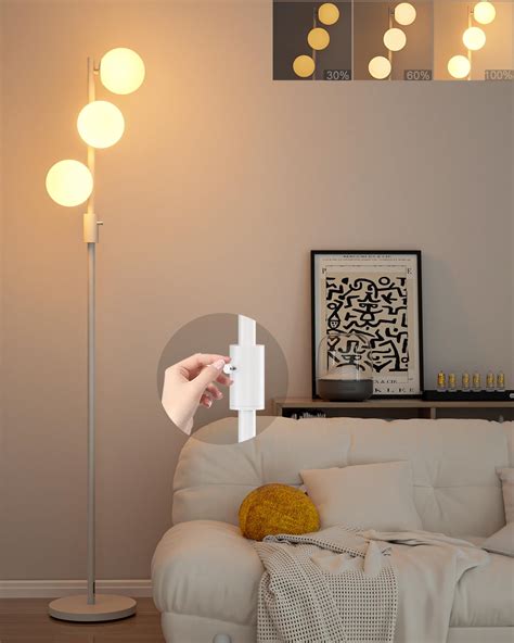 ANTLUX 3 Globe Mid Century Floor Lamp, Modern Standing Lamp with PC ...