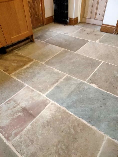 Yorkshire Flagstone Kitchen Floor Refurbished in Tadcaster Cottage ...
