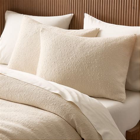Lara Organic Cotton Warm White Boucle King Pillow Shams Set of 2 ...