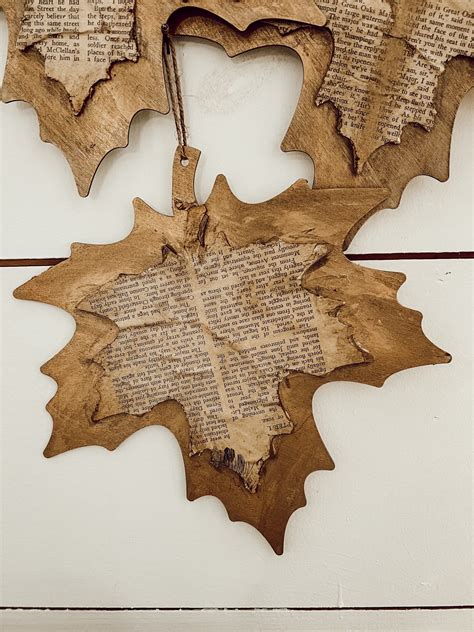 DIY Old Book Leaf Craft with Dollar Tree Woodcraft
