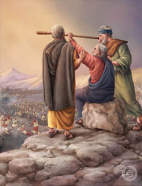 His Hands Remained Steady till Sunset - Historical Scene from the Bible