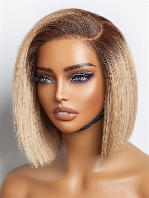 Amazon.com : LUVME HAIR Ash Blonde Short Bob Wig Human Hair Glueless ...