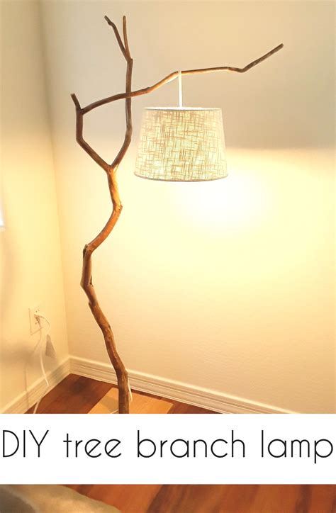 How to turn a tree branch into a free standing lamp | Crazy DIY Mom