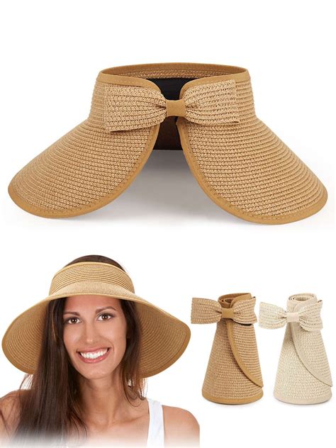 Gustave Straw Sun Visor Hat for Women UV Protection Wide Brim Beach Sun ...