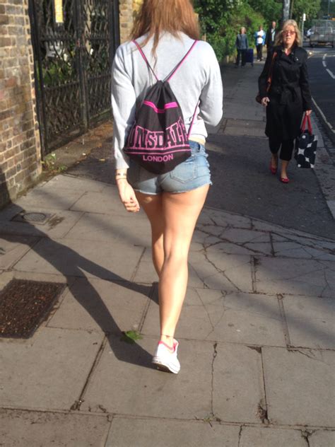 Tiny shorts, cellulite, plus I can see your ass!! Girl was too young to be leaving the house ...