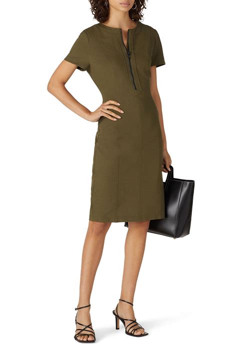 Olive Zip Front Dress by Toccin | Rent the Runway