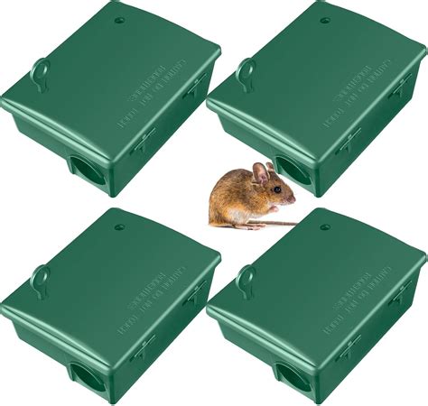 Amazon.com : 4 Pack Rat Bait Stations Large Rodent Bait Station with ...