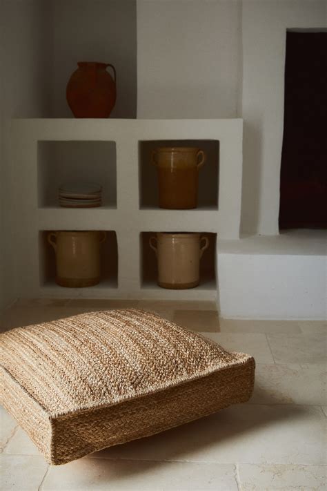 Beige Jute Floor Cushion at H&M Home | H&M CA