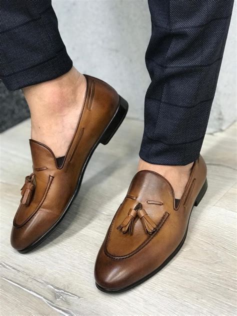 Tassel Leather Brown Loafers – brabion Brown Shoes Outfit, Loafers Men ...