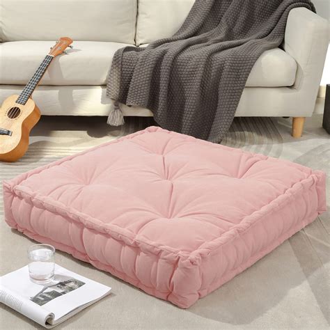 HIGOGOGO Extra Large Floor Pillow, Square Tufted Floor Cushion with ...