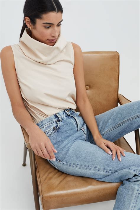 Black Sleeveless Collared Shirt - Marcy Sleeveless Top | Marcella