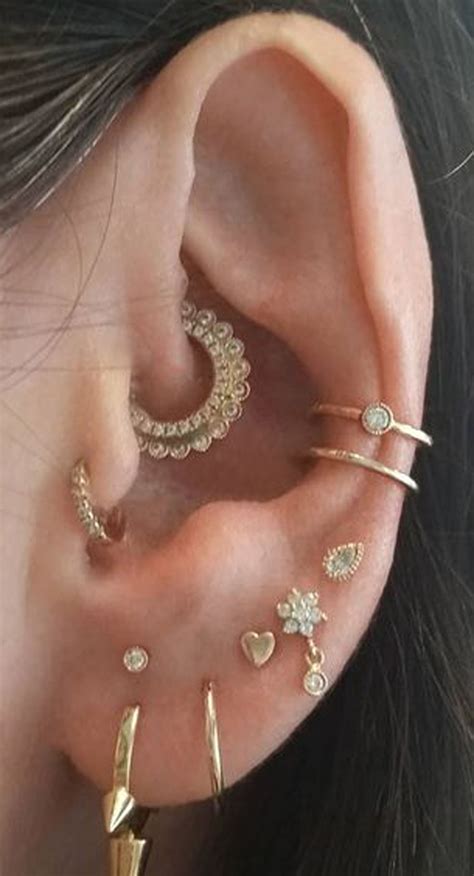 cute unique multiple ear piercing ideas for women www.mybodiart.com ...