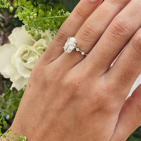 GIA 2.20 Carat Oval Diamond Engagement Ring 14K White Gold - Etsy ...