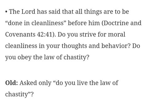 When I heard they changed the temple recommend questions I thought they ...