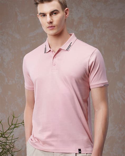 Buy Men's Pink Polo T-shirt Online at Bewakoof