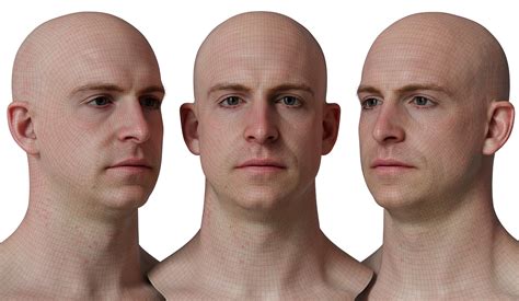 HD Male 3D Head Model 48