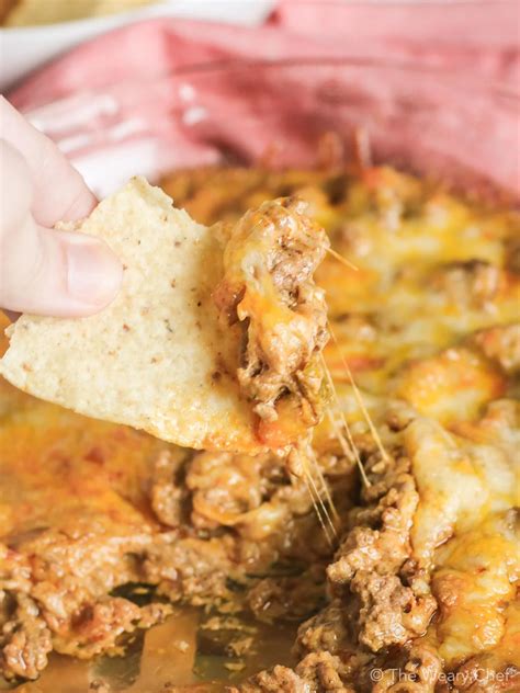 Taco Dip with Meat and Cheese Recipe | Weary Chef