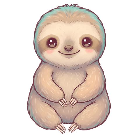 Cute Sloth Character Sitting, Cute Sloth, Sloth Art, Adorable Sloth PNG ...