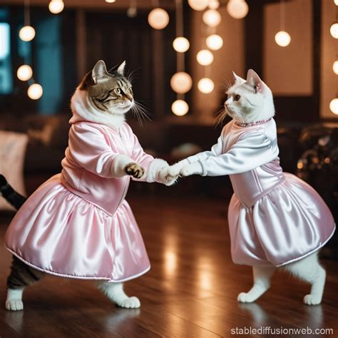 Cats in Tracksuit and Ball Gown | Stable Diffusion Online