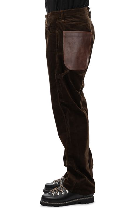 Junya Watanabe MAN | Cotton Corduroy x Leather Pants - Brown | Men ...
