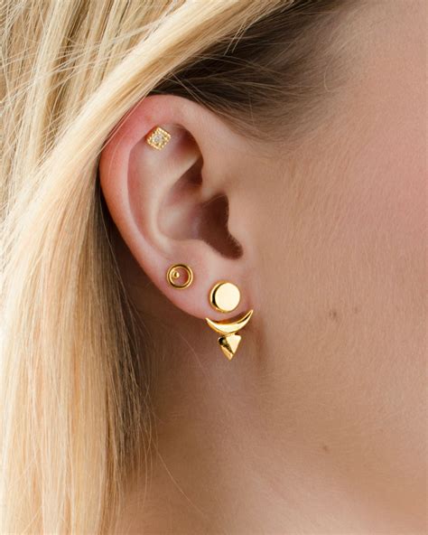 Front Back Earrings -floating Earrings -modern Studs - Ear Jacket ...