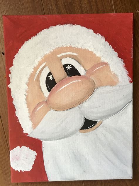 Santa Christmas Painting Diy | Christmas canvas art, Christmas ...