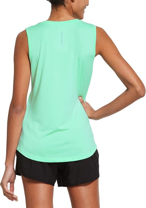 Amazon.com: BALEAF Women's Sleeveless Workout Shirts Exercise Running ...