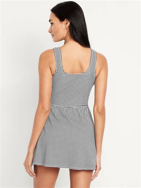 Matte Side-Tie Swim Dress | Old Navy