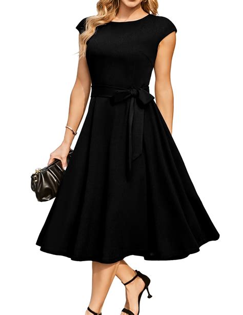 DRESSTELLS Cocktail Dress, Black Dresses for Women Wedding Guest ...