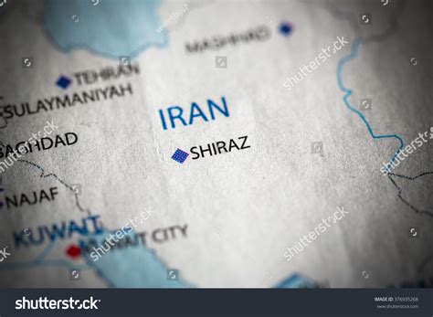 Map View Of Shiraz, Iran On A Geographical Map Of Middle East. Stock ...