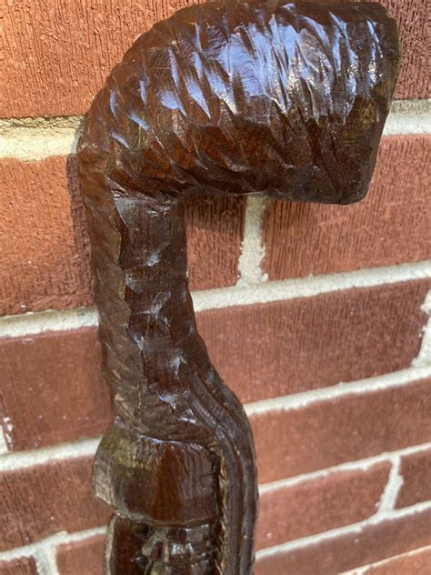 antique hand carved african walking stick - Gem