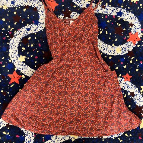 Mossimo Women's Orange and Blue Dress | Depop