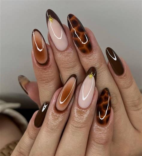 French Tortoise Shell Press On Nails, Fall Nails, Brown Nails, Elegant ...