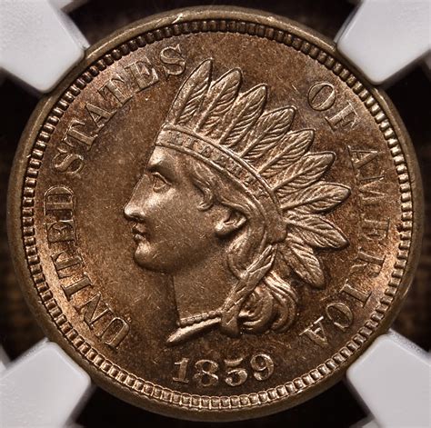1859 Indian Cent NGC MS63 - David Kahn Rare Coins