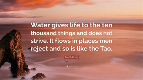 Tao Te Ching Quote: “Water gives life to the ten thousand things and ...